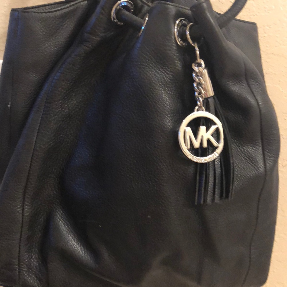 Michael kors black leather bag